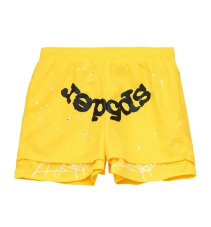 Spider-Yellow-Double-Shorts