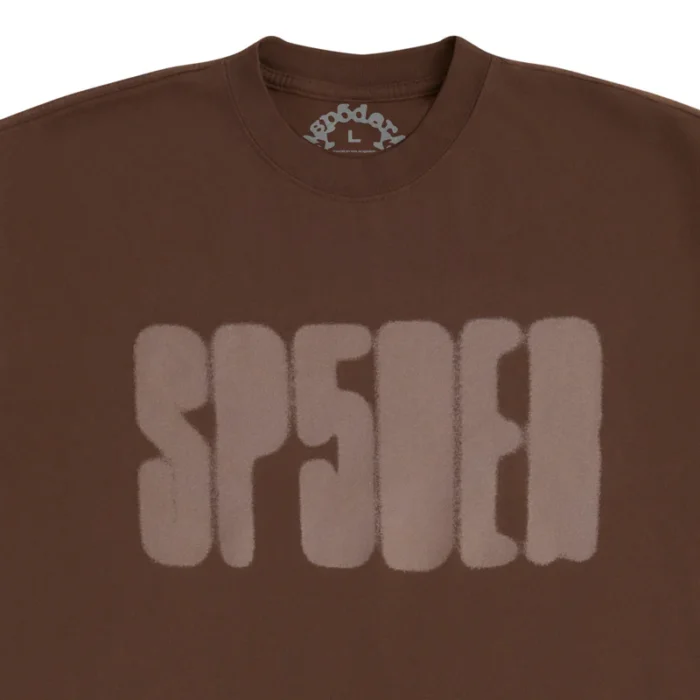 SP5DER FOCUSED LOGO BROWN TEE