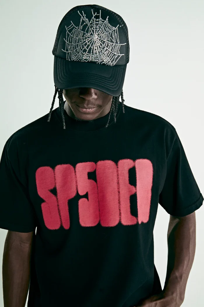 SP5DER FOCUSED LOGO TEE BLACK