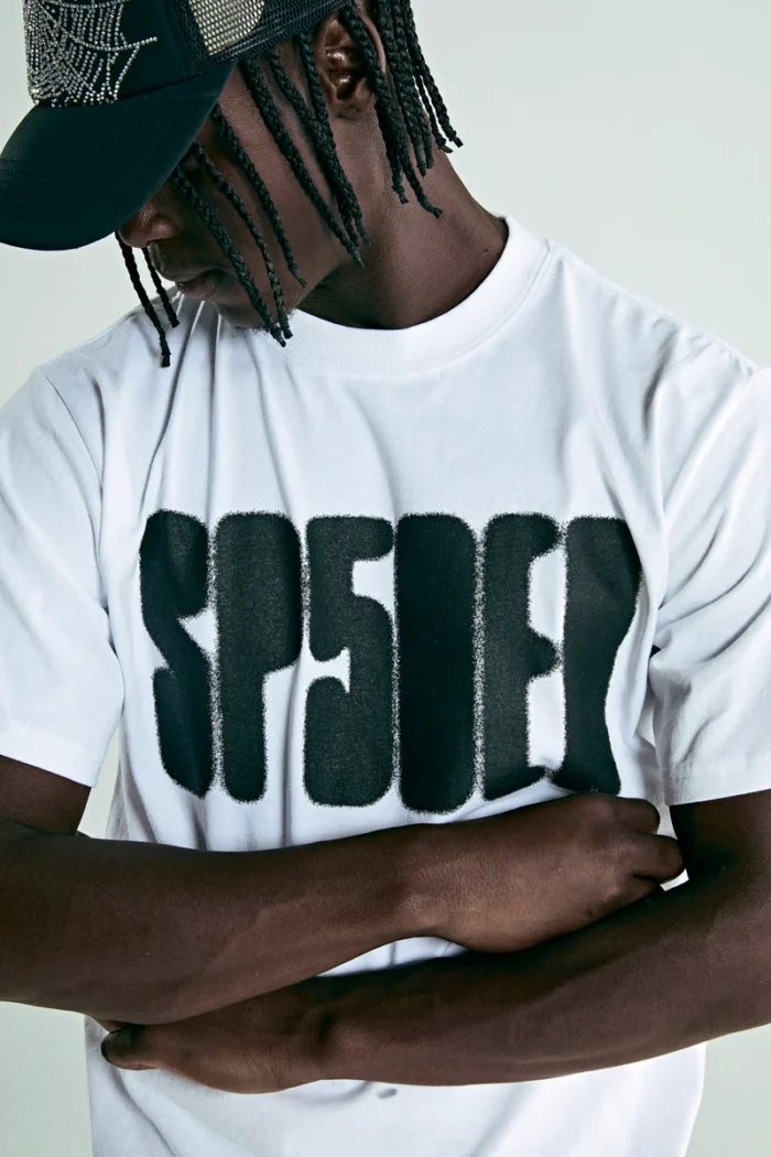 SP5DER FOCUSED LOGO TEE WHITE